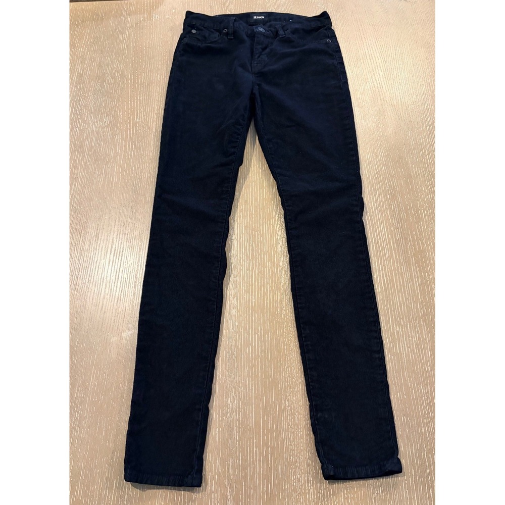 Hudson Womens 25 Black Corduroy Pants Straight Leg Mid Rise 5 Pocket Jeans Style